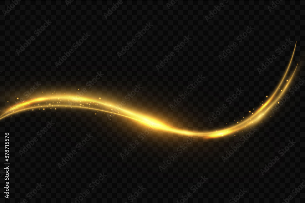 Poster shimmering waves with light effect isolated