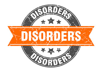 Fototapeta premium disorders round stamp with ribbon. label sign