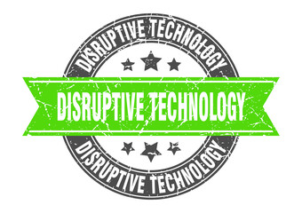 disruptive technology round stamp with ribbon. label sign