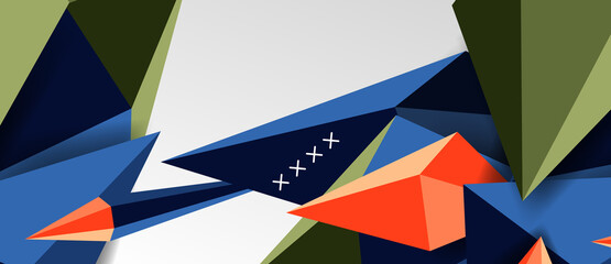 3d low poly abstract shape background vector illustration