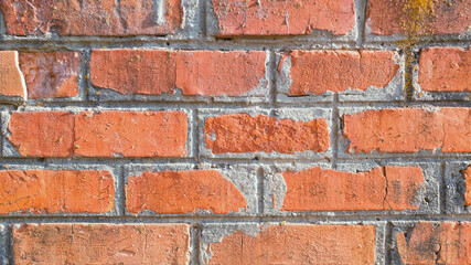 Grungy weathered red bricks wall background