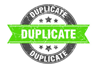 duplicate round stamp with ribbon. label sign