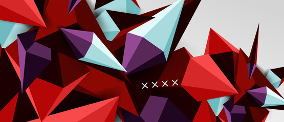 3d low poly abstract shape background vector illustration