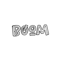 Boom, funny hand lettering word