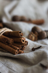 Cinnamon Sticks, Cloves and Nutmeg