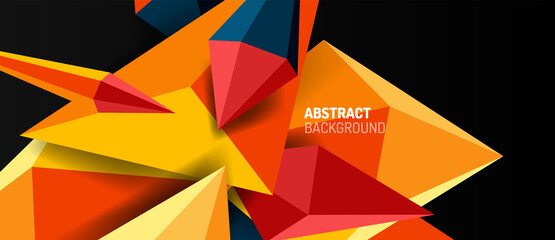 3d low poly abstract shape background vector illustration