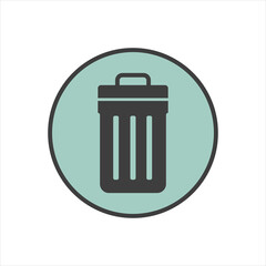vector recycle bin icon on white background. EPS10