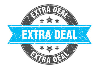 extra deal round stamp with ribbon. label sign