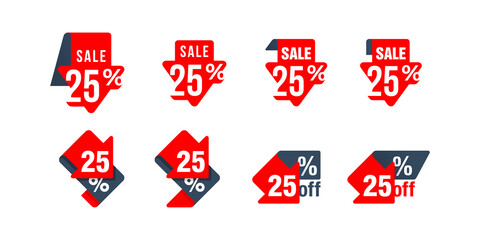 Sale 25 off - set of sticker in six different variations - creative tag badge 