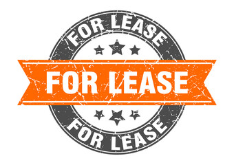 for lease round stamp with ribbon. label sign