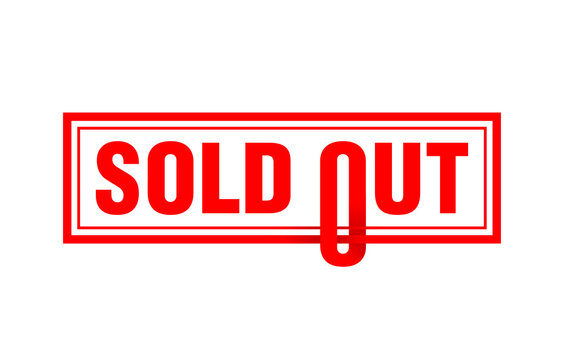 Sould out stamp (sticker) for marking of sold items - vector icolated icon