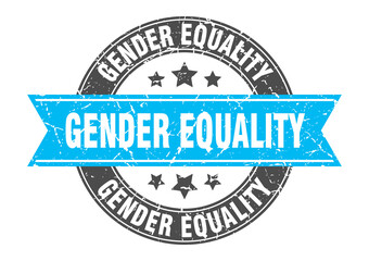 gender equality round stamp with ribbon. label sign