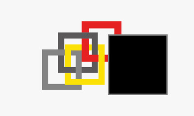 Squares geometric shapes in light grey space