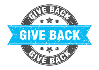 Obraz premium give back round stamp with ribbon. label sign