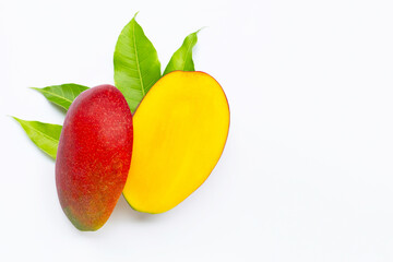 Tropical fruit, Mango  on white background.