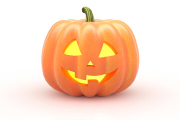 Halloween pumpkin on white background. 3d rendering