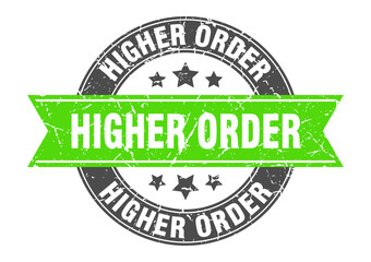 higher order round stamp with ribbon. label sign