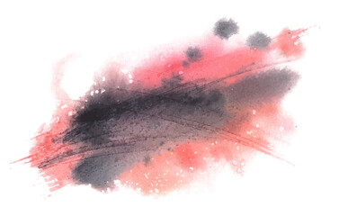 Watercolor blot isolated on white background. Hand painted blot. Abstract vector background. Graphic design element for web, corporate identity, cards, prints