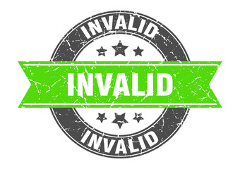 Fototapeta premium invalid round stamp with ribbon. label sign