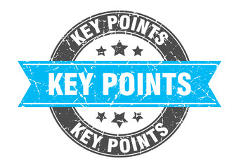 key points round stamp with ribbon. label sign