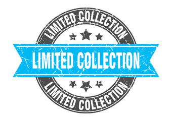 limited collection round stamp with ribbon. label sign