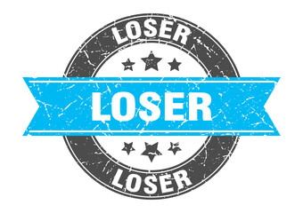 loser round stamp with ribbon. label sign