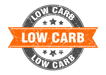 low carb round stamp with ribbon. label sign