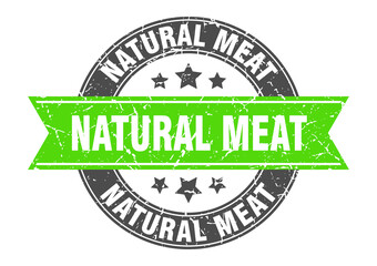 natural meat round stamp with ribbon. label sign