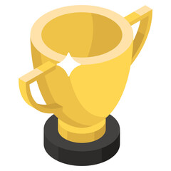 
Isometric icon design of a winner’s trophy
