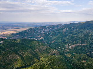Aerial view of Rhodopes near Asenovgrad, Bulgaria