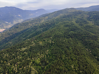 Aerial view of Rhodopes near Asenovgrad, Bulgaria
