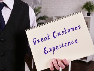 Business concept about Great Customer Experience with sign on the page.