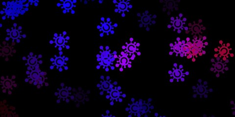 Dark blue, red vector texture with disease symbols.