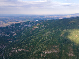 Fototapeta na wymiar Aerial view of Rhodopes near Asenovgrad, Bulgaria