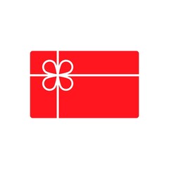 Red Present gift box icon. Christmas gift icon vector symbol.