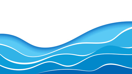 Abstract fluid blue water wave banner vector background