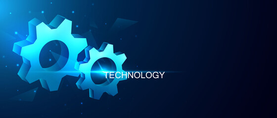 abstract technology cog communication concept vector background