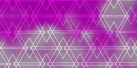 Light Purple vector backdrop with lines, triangles. Beautiful illustration with triangles in nature style. Template for wallpapers.