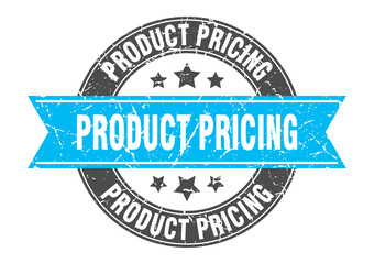 Obraz premium product pricing round stamp with ribbon. label sign