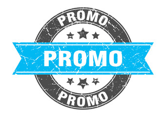 promo round stamp with ribbon. label sign