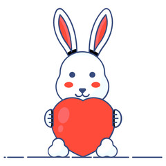 
Modern vector of bunny love in style 
