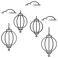 A vector of lantern festival in style 
