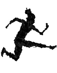  A woman jumper. Silhouette skething. Sport illustration