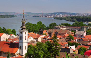 View of Danube and Zemun from Gardos hill, Belgrade, Serbia