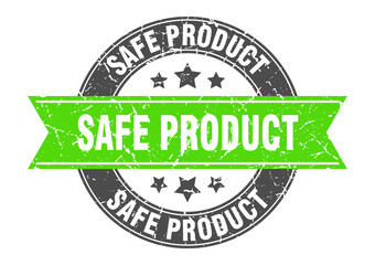 safe product round stamp with ribbon. label sign