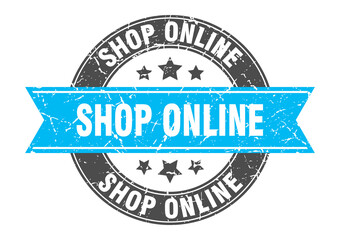 shop online round stamp with ribbon. label sign