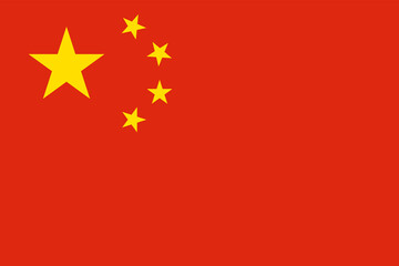 National China flag, official colors and proportion correctly. Vector illustration. EPS 10.