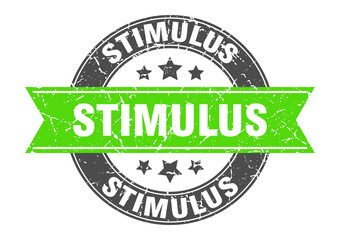 stimulus round stamp with ribbon. label sign