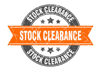 stock clearance round stamp with ribbon. label sign