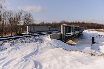 Obraz premium Railway bridge on Sakhalin after reconstruction
